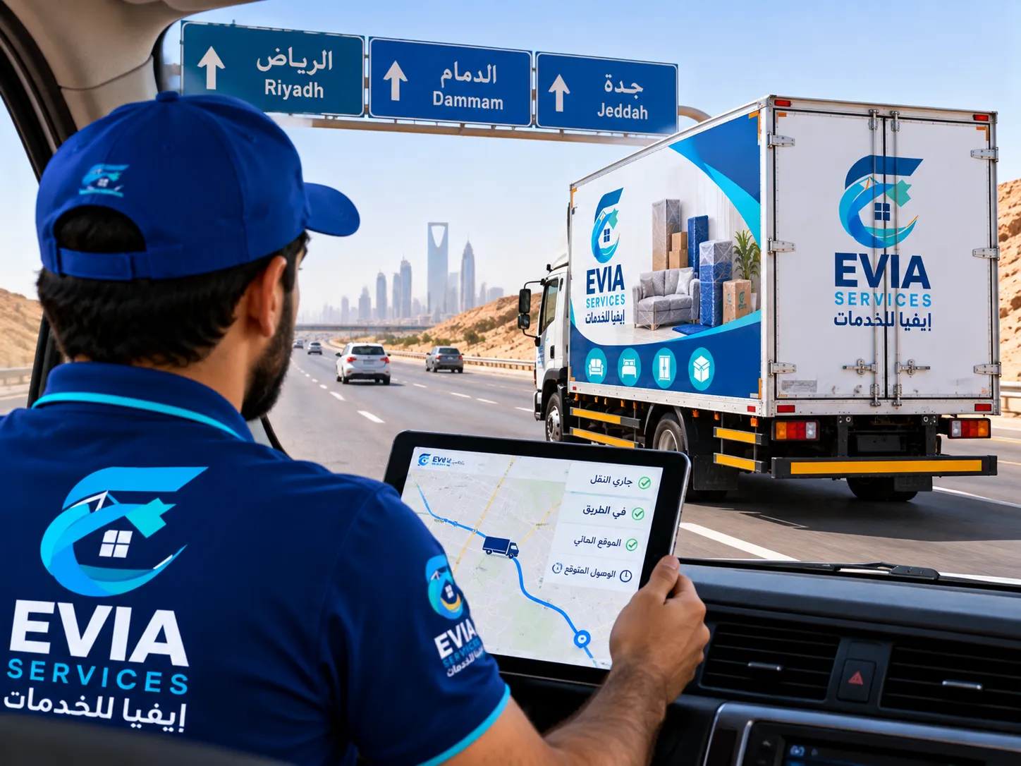 متابعة رحلة نقل العفش بين المدن - إيفيا