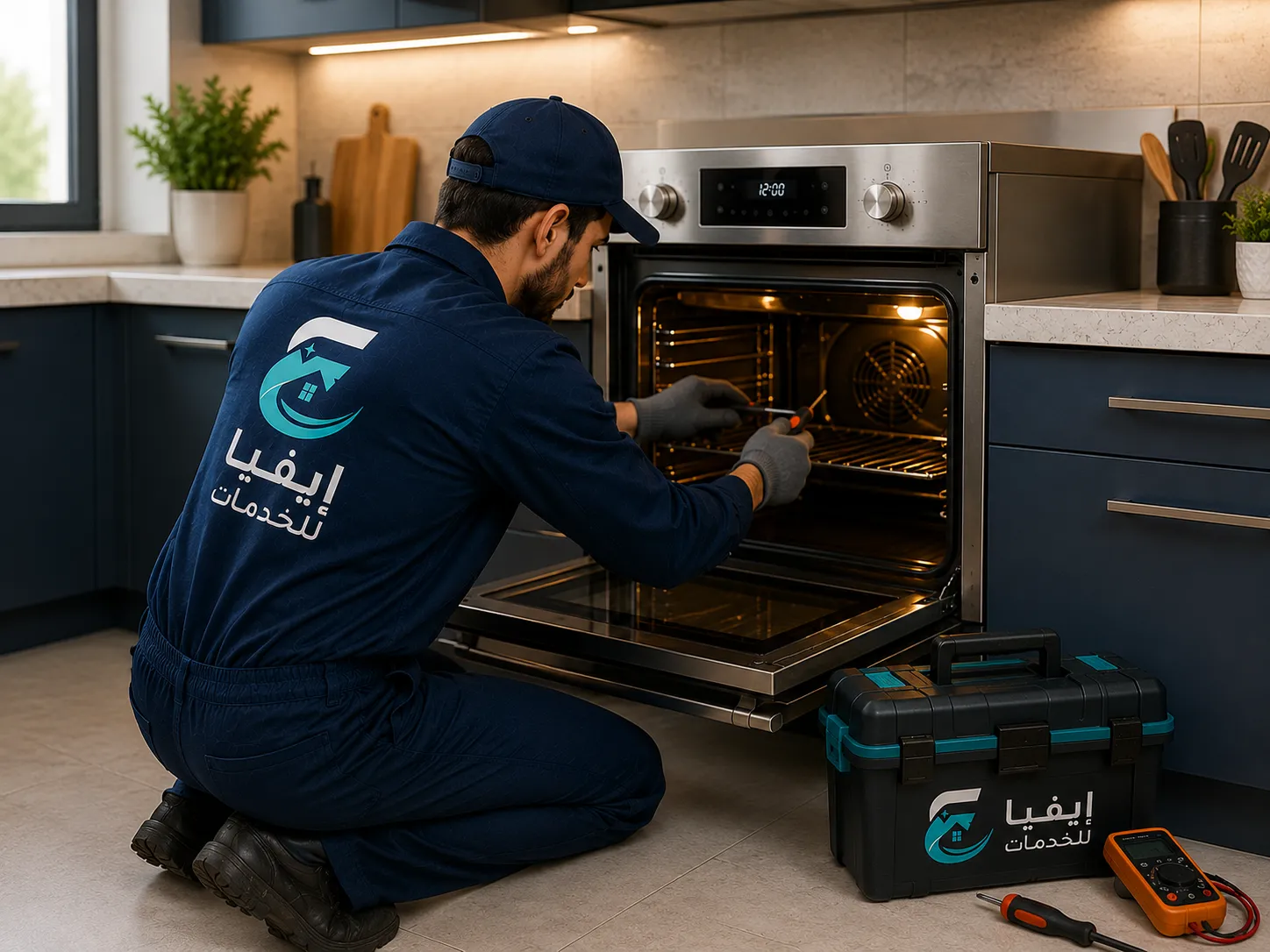 فحص لون لهب فرن الغاز ضمن الصيانة - إيفيا