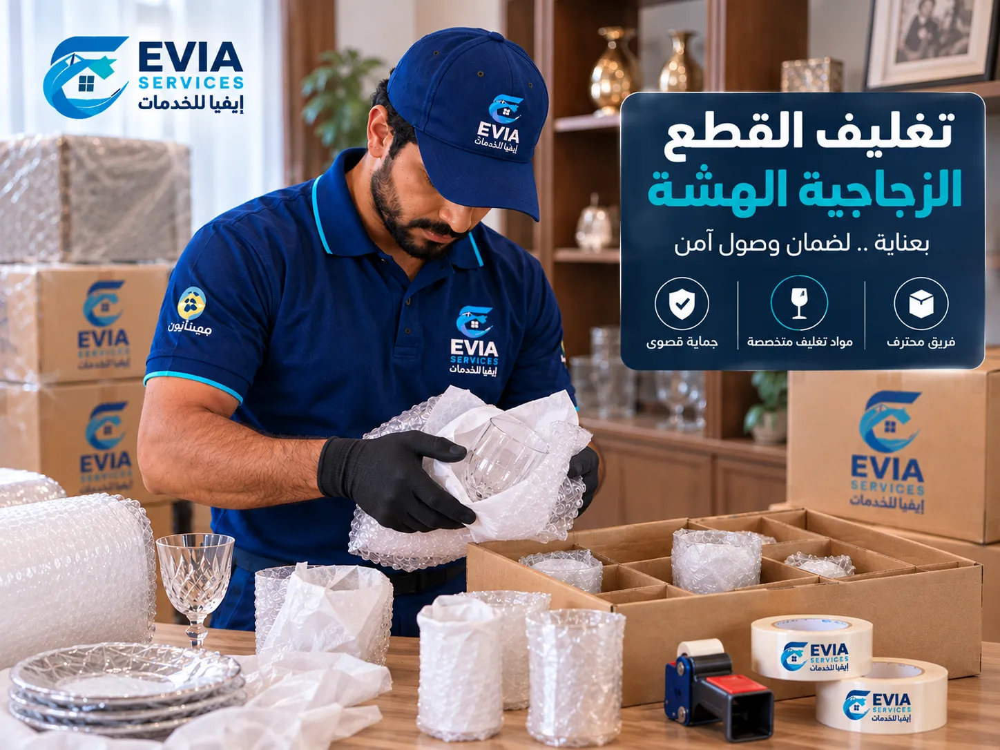 تغليف القطع الزجاجية الهشّة - إيفيا